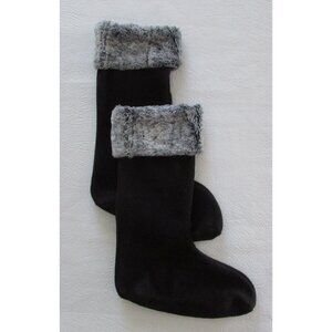 Faux Fur Topped Fleece Rain Boots Socks